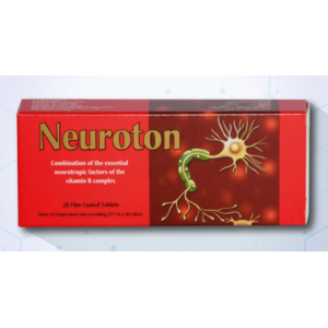 Neuroton ( Vitamin B1 250 mg + Vitamin B2 15 mg + Vitamin B6 150 mg + Vitamin B12 250 mcg + Folic acid 500 mcg ) 30 tablets